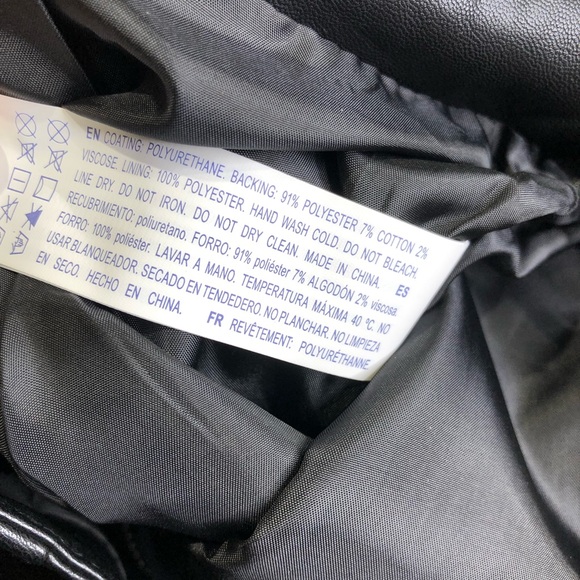 F21 VEGAN LEATHER ZIPPER FRONT STUD SKIRT Black Medium - Picture 5 of 6